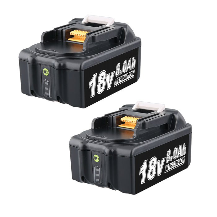 For Makita 18V 8.0Ah Battery Replacement | BL1850B Battery (LED Indicator) 2Pack- B2G2