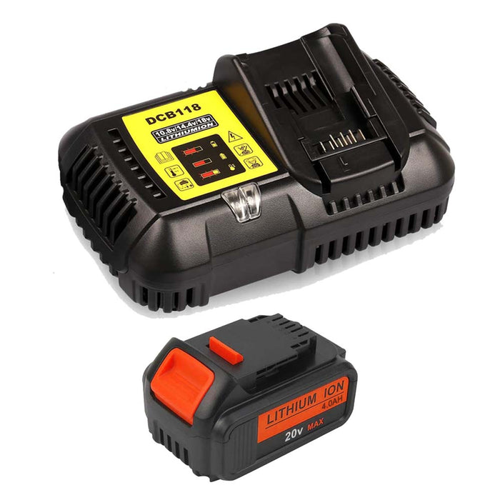 For Dewalt DCB118 Replacement Battery Charger &For Dewalt 18V XR 4Ah Replacement battery