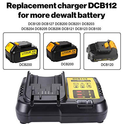 2 Pack For 18V 6Ah  Dewalt DCB200 Battery  Replacement  & DCB115 Charger for Dewalt 18V & 12V Li-Ion Replacement Battery  & 2 Packs Tool Holder