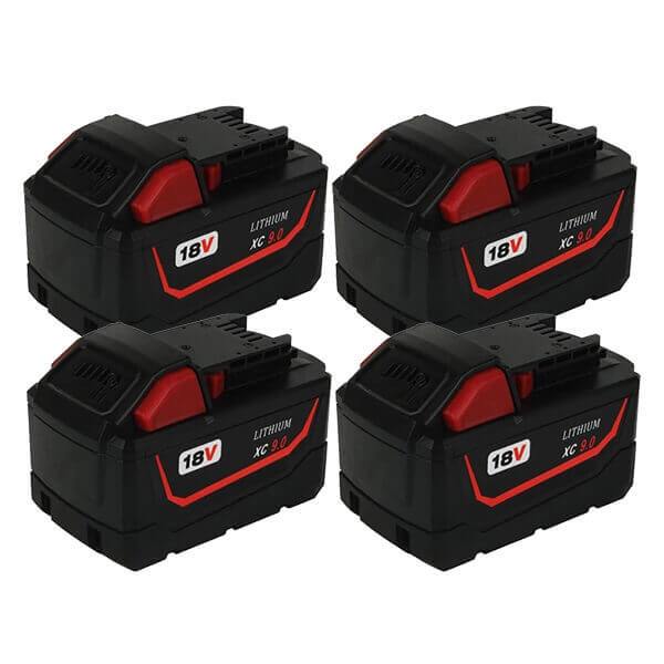 For Milwaukee 18V Battery 9Ah Replacement | M 18 Batteries 4 Pack