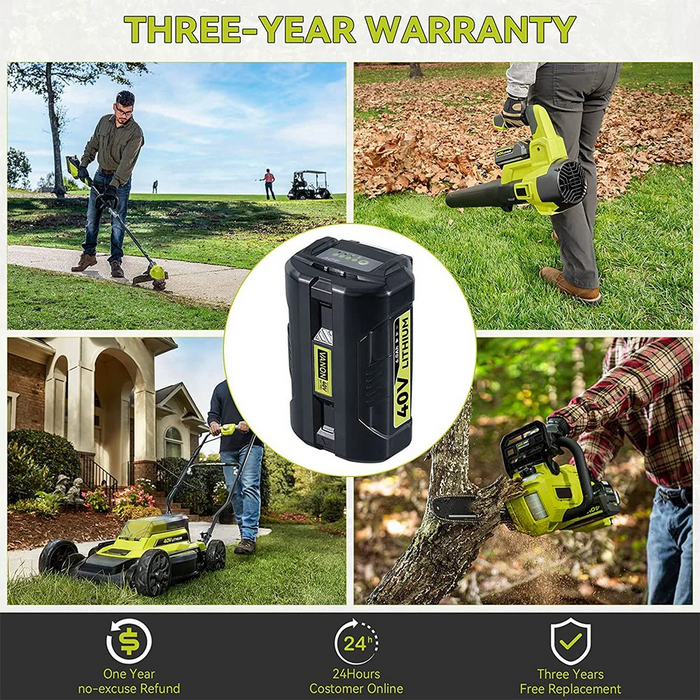 For Ryobi 40V 6.0Ah Battery Replacement 2&4 PACK With Charger For Ryobi 40V Battery Charger OP401