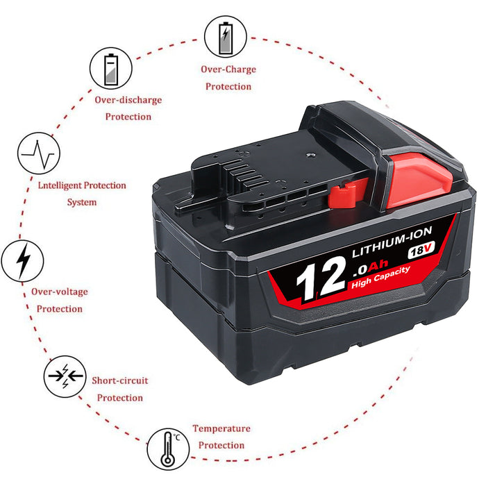 For Milwaukee 18V Battery 12Ah Replacemnt | M18 Batteries