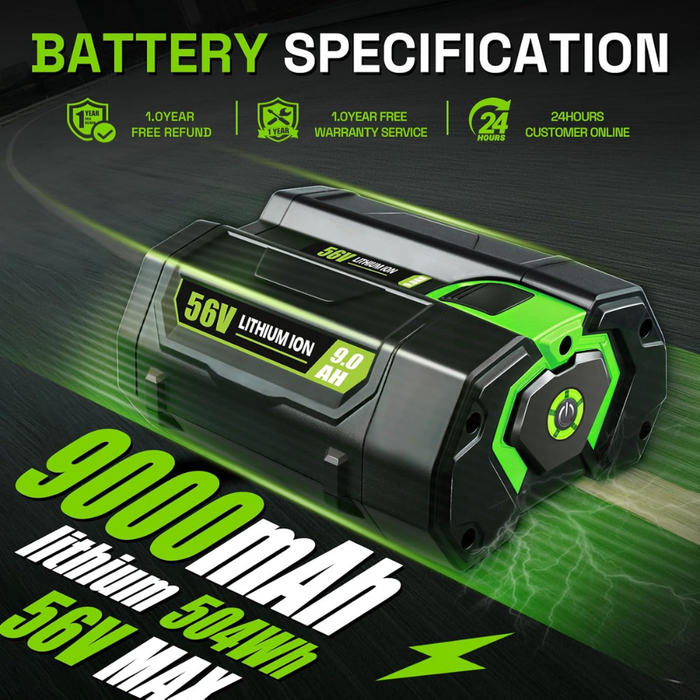 For EGO Battery 56V 9.0Ah | Compatible with All Power 56V EGO Power+ Tools
