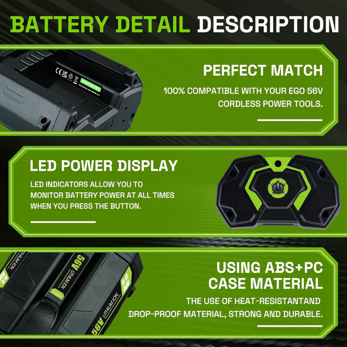 For EGO Battery 56V 9.0Ah | Compatible with All Power 56V EGO Power+ Tools