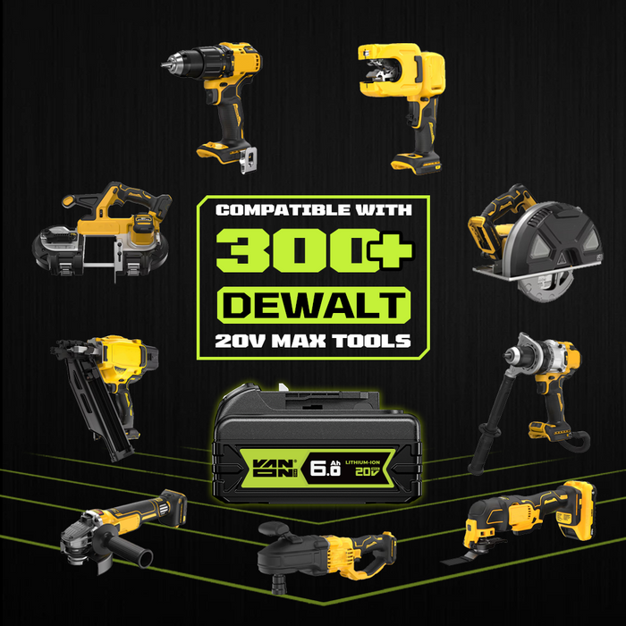 VANON PRO For Dewalt 20V Max DCB200 Battery 6Ah Replacement