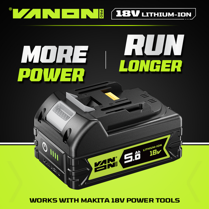 VANON PRO For Makita 18V BL1860B Battery 5Ah Replacement