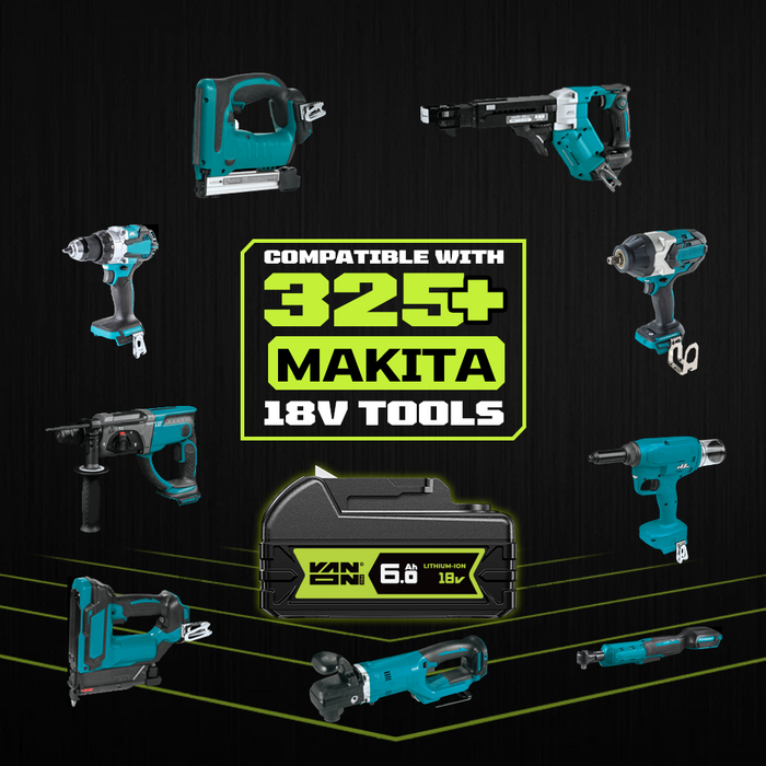 VANON PRO For Makita 18V BL1860B Battery 6Ah Replacement