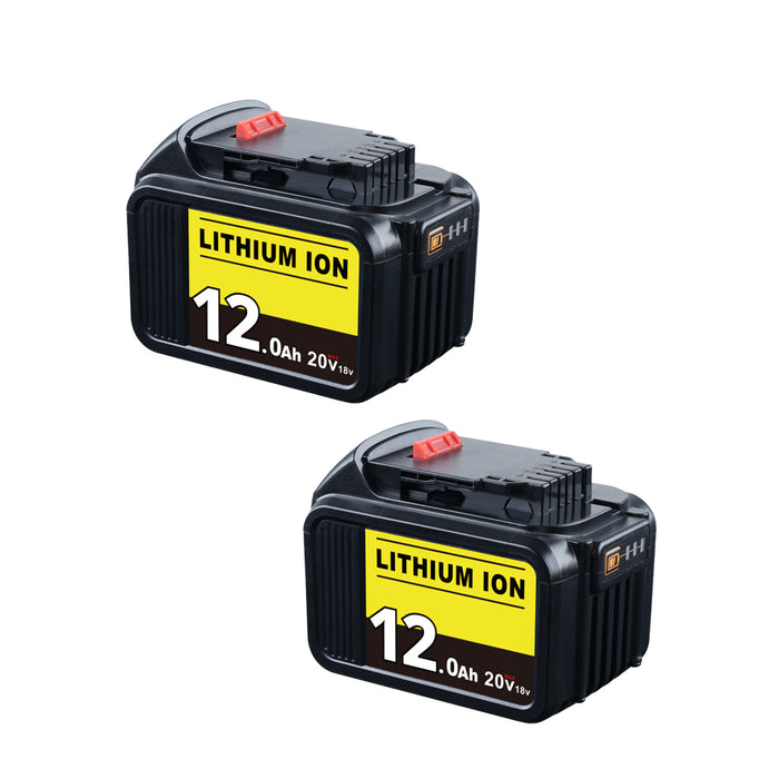For Dewalt 18V XR Battery 12Ah Replacement | DCB184 DCB205 Lithium Batteries 2 Pack
