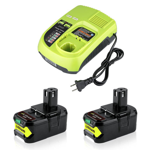 For Ryobi 18V 4.0Ah Battery Replacement 2&4 PACK With Charger For Ryobi 12V-18V P117 P104 Ni-Cd & Li-ion