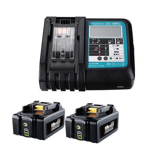BL1860B 6Ah & For Makita DC18RF/RC Li-ion Rapid Replacement Battery Charger | 14.4V-18V with Digital Display