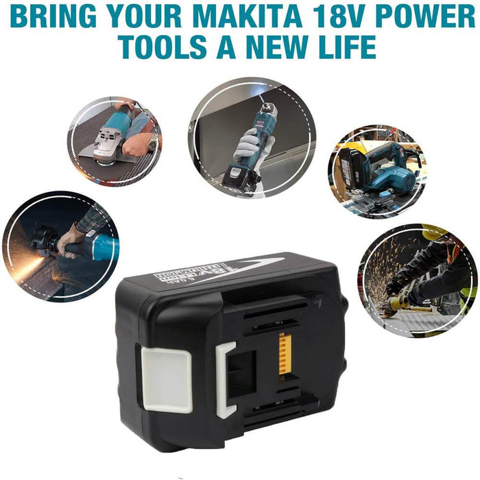 4 Pack For 18V 6Ah Makita BL1860B Battery Replacement & Dual Port Charger Starter Pack / Replacement charger for Makita 18V battery charger DC18RD