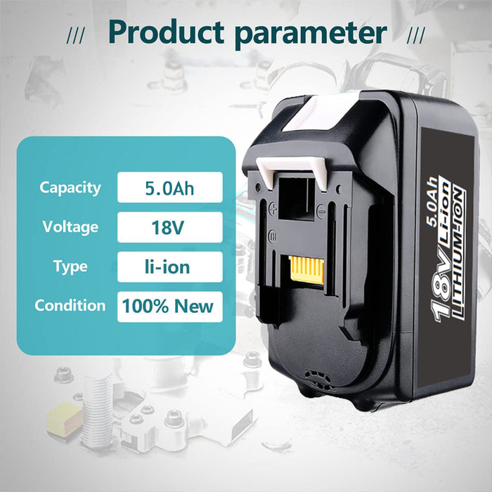 For Makita 18V Battery 5.0Ah Replacement | BL1850B Li-ion Batteries 3 Pack (LED Indicator)