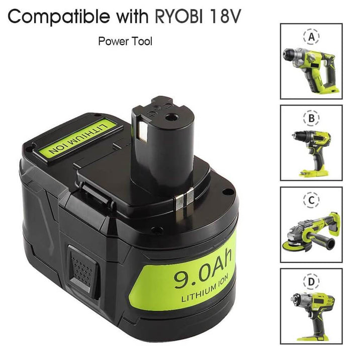 For Ryobi 18V 9.0Ah Battery Replacement | P108 batteries  2 Pack