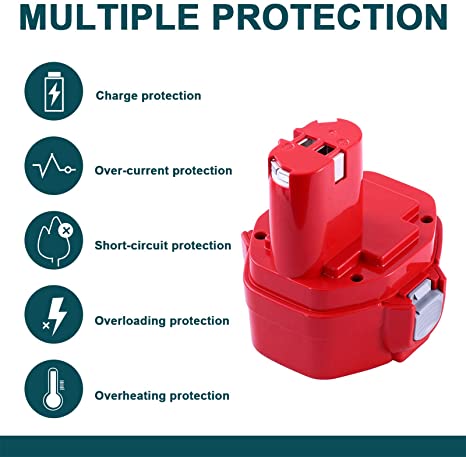 For Makita 14.4V Battery 4.8Ah Replacement | PA14 Battery Red