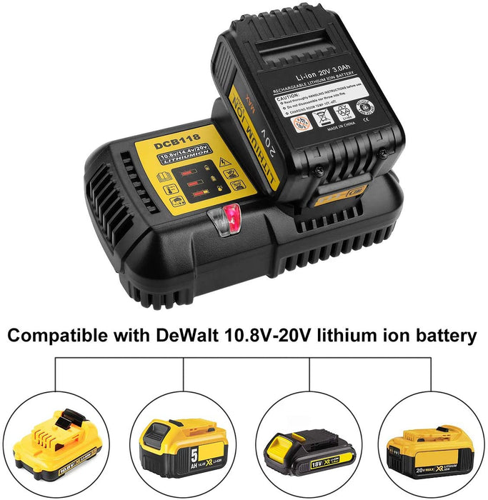 For Dewalt DCB118 Replacement Battery Charger For Dewalt 10.8V - 20V Lithium Battery Charger