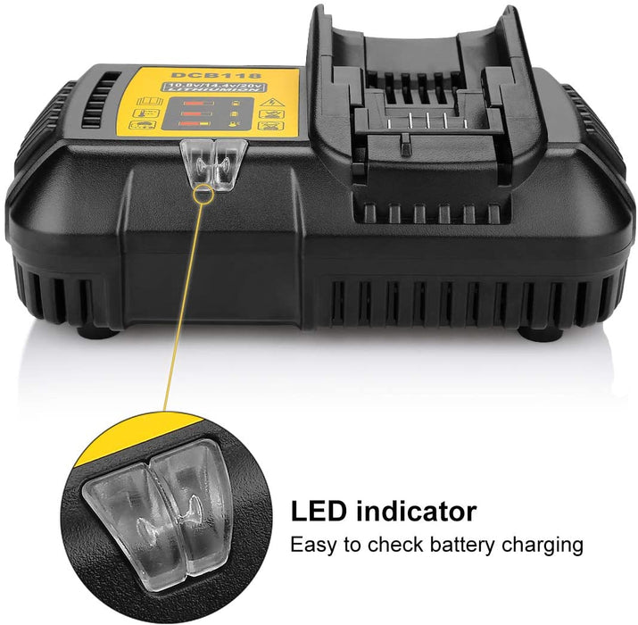 For Dewalt DCB118 Replacement Battery Charger For Dewalt 10.8V - 20V Lithium Battery Charger