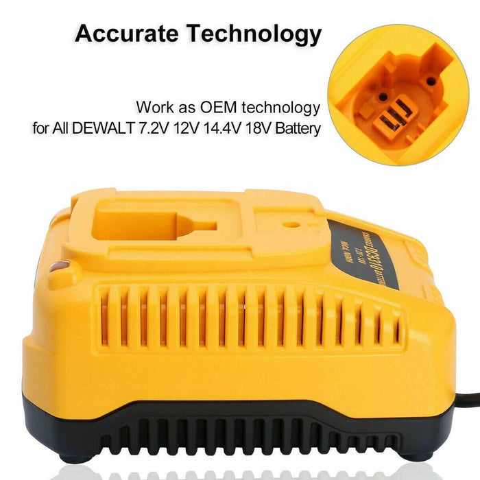 Fast-Battery-Charger-For-Dewalt-7.2V-18V-yellow