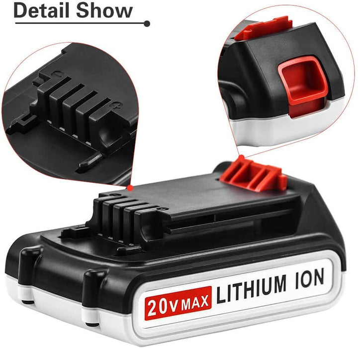 For Black And Decker 20V Battery Replacement | LBXR20 3.0Ah Li-ion Batteries 2 Pack