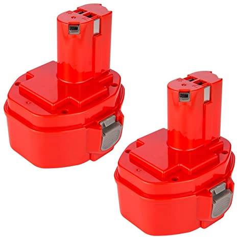 For Makita 14.4V Battery 4.8Ah Replacement | PA14 Battery  2 Pack  Red