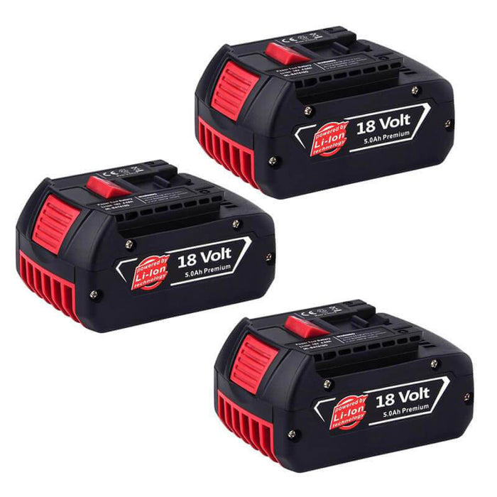 For Bosch 18V Battery 5Ah Replacement | BAT610G Batteries 3 Pack
