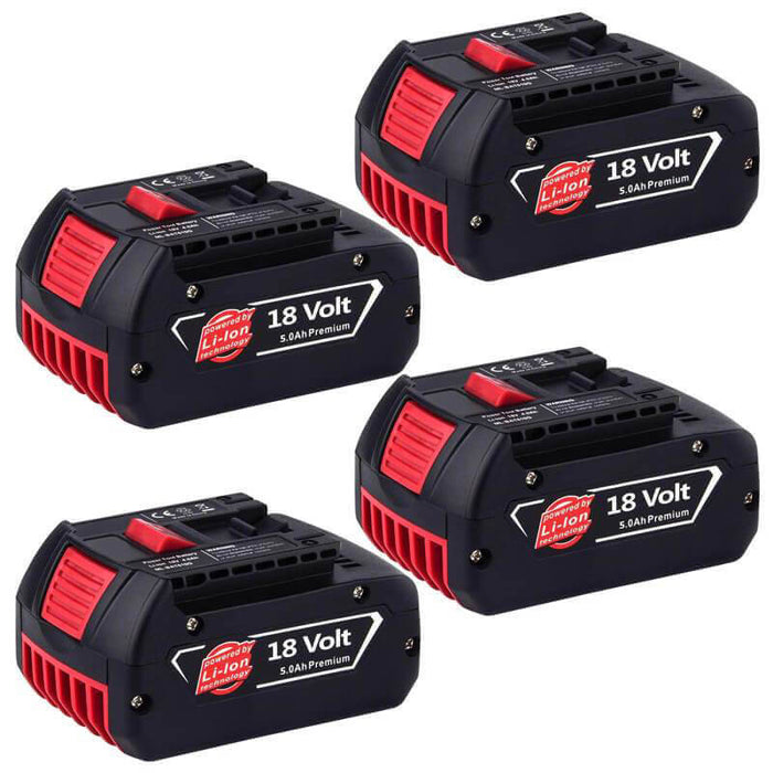For Bosch 18V Battery 5Ah Replacement | BAT610G Batteries 4 Pack
