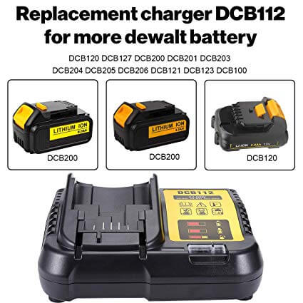 DCB115 Charger for Dewalt 18V & 12V Li-Ion Replacement Battery  &Dewalt 18V XR Battery 4Ah Replacement | DCB184 Lithium Ion Battery