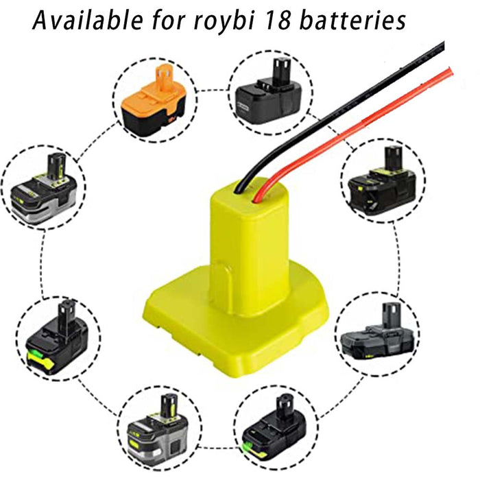 Power Wheel Adapter for Ryobi 18V Battery, Power Connector for Rc Car, 14 Gauge Robotics, Rc Truck, DIY, Work for Ryobi 18V P108 P107 P102 P100 Li-ion & Ni-Cd Battery