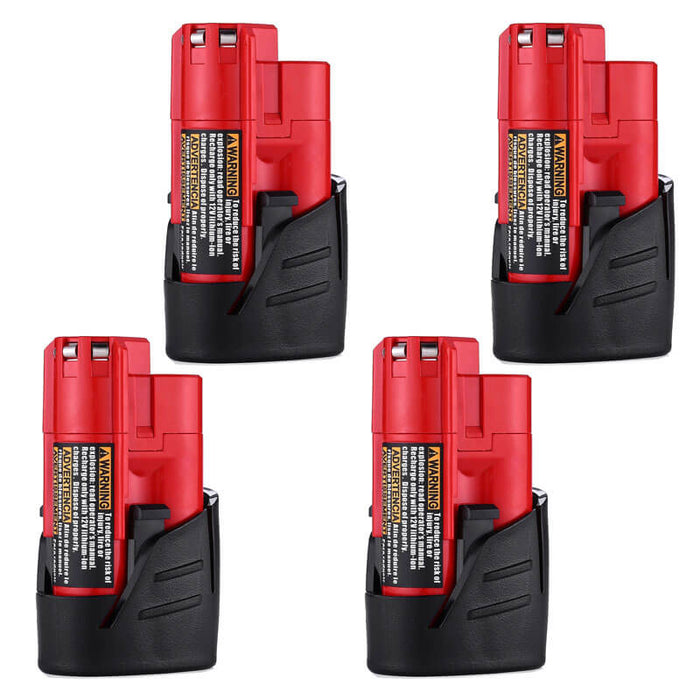 For Milwaukee M 12 Battery 3.5Ah Replacement | M 12B Battery 4 Pack