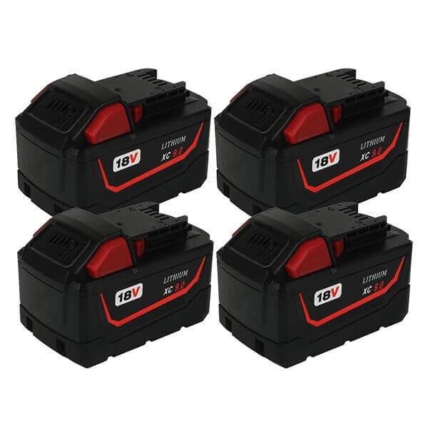 For Milwaukee 18V Battery 9Ah Replacement |  M 18 Batteries 4 Pack