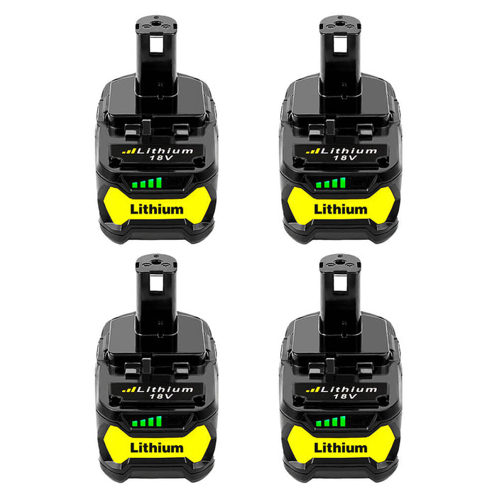 For Ryobi 18V Battery 5.0Ah Replacement | P108 Batteries 4 Pack